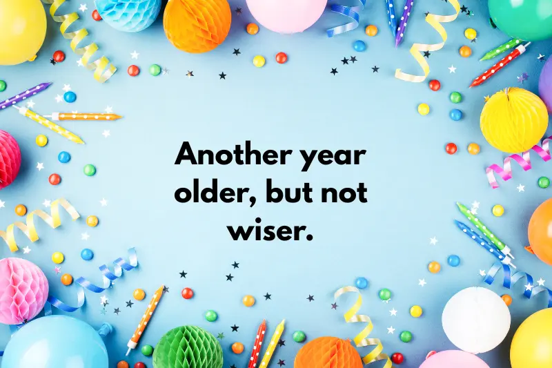 another year older, but not wiser. 