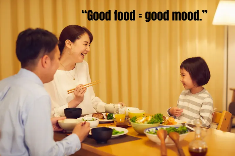 “good food = good mood.”