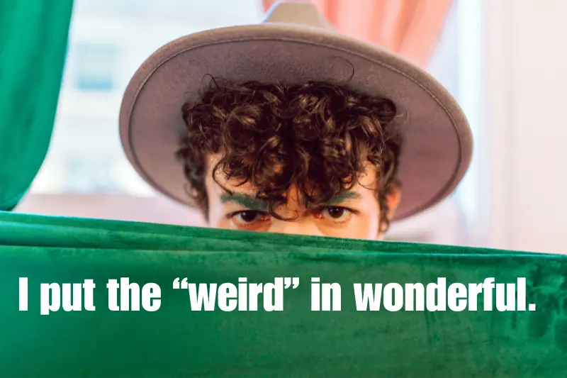 i put the “weird” in wonderful. 