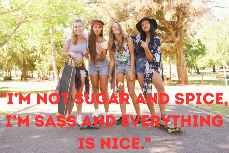 i’m not sugar and spice, i’m sass and everything is nice.
