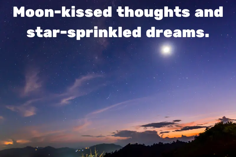 moon-kissed thoughts and star-sprinkled dreams. 