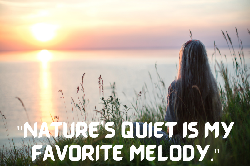 nature's quiet is my favorite melody.