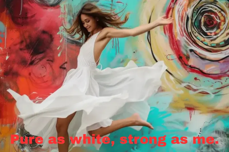 pure as white, strong as me.