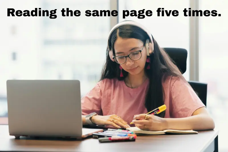 reading the same page five times.