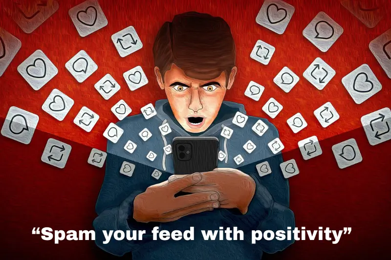 “spam your feed with positivity”
