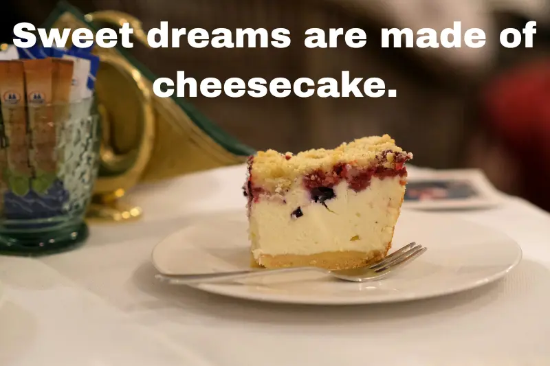 sweet dreams are made of cheesecake.