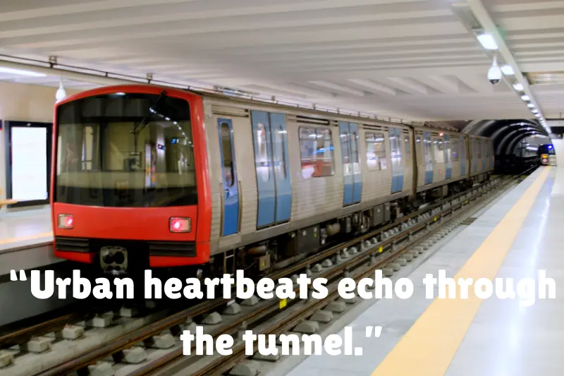 “urban heartbeats echo through the tunnel.”